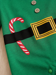 Cute Christmas Baby Jumpsuit Hat Set