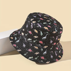 Men's Dinosaur Print Polyester Bucket Hat