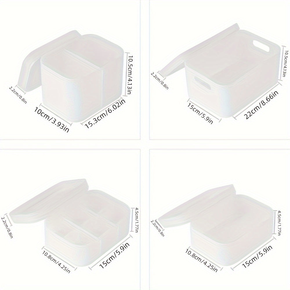 Plastic Transparent Cosmetic Storage Box with Cover