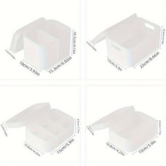Plastic Transparent Cosmetic Storage Box with Cover