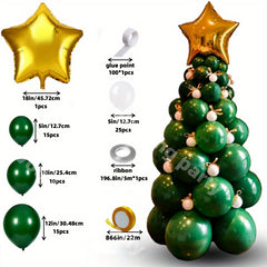 Christmas Party Balloon Kit Green Foil & Latex Balloons