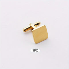 Stainless Steel Square Engraved Cufflinks Men