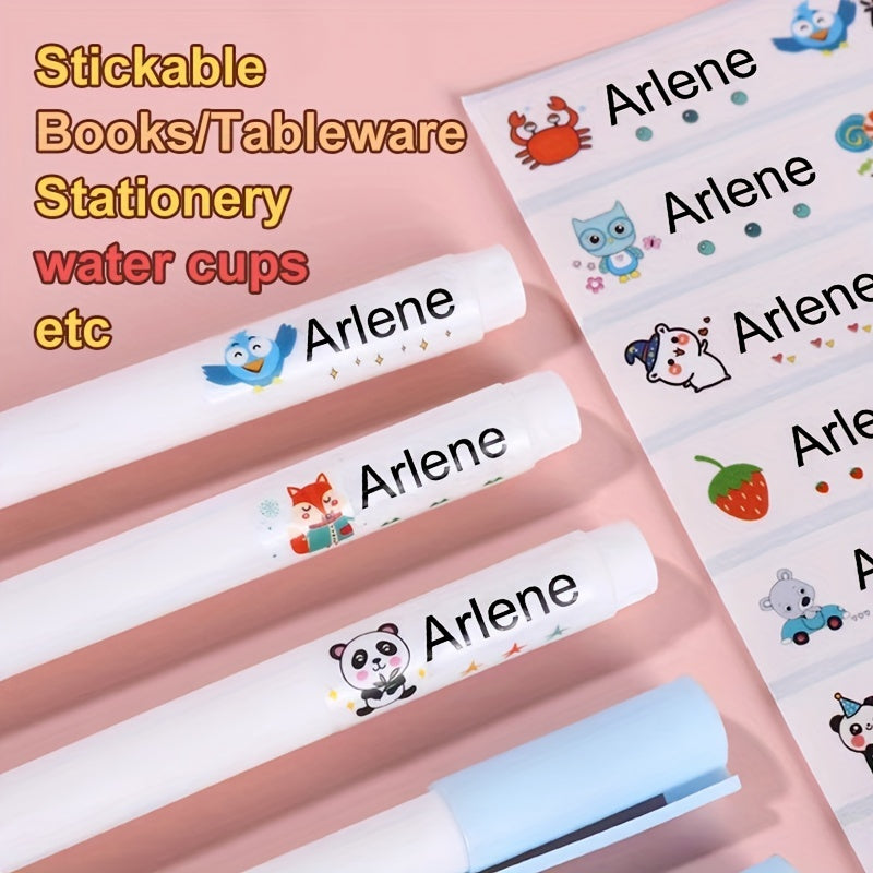 180pcs Customized Transparent Name Sticker Waterproof Labels
