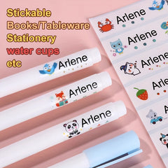 180pcs Customized Transparent Name Sticker Waterproof Labels