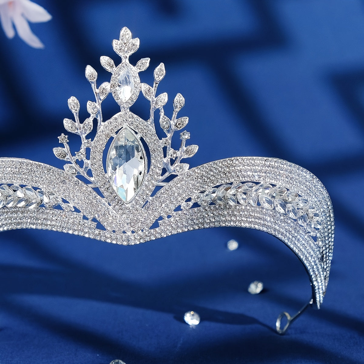 Princess Rhinestone Silvery Bridal Crown Tiara Headband Wedding Quinceanera