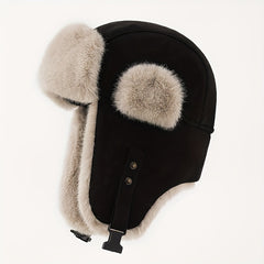 Fleece Lined Thermal Trapper Hat Ear Flap Windproof Aviator Cap