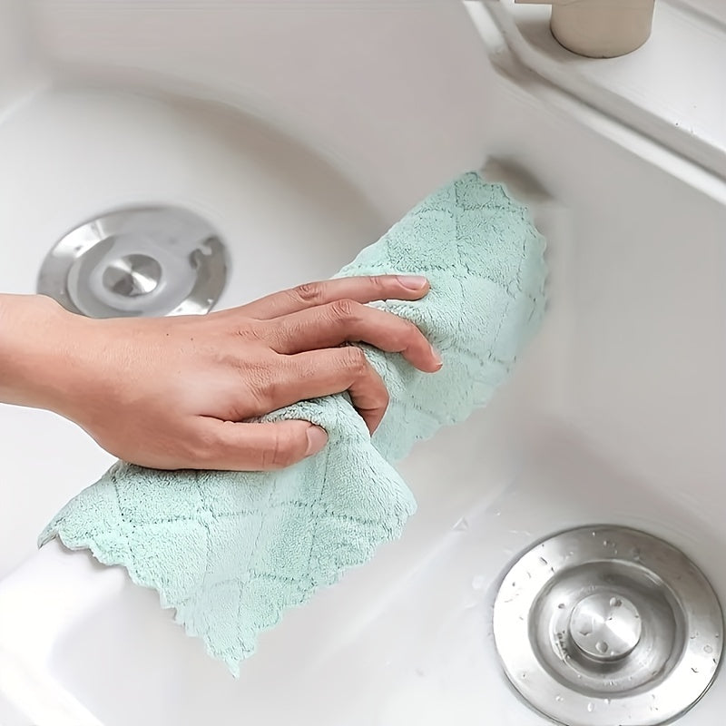10pcs Coral Fleece Dish Cloths Microfiber Towels for Kitchen Bathroom Car
