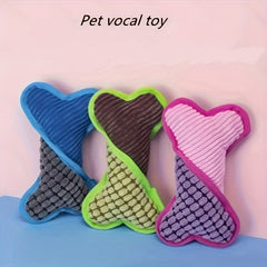 Interactive Dog Chew Toy Plush Squeaky Colored Bone for Pet Play