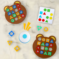 Bear Shape Matching Toys Colorful Geometric Blocks for Kids' Thinking Skills
