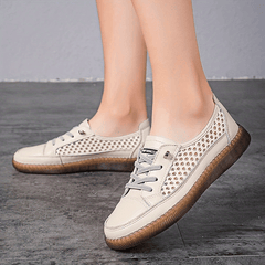 Hollow Out Flat Sneakers Lightweight Lace Up Soft sole Shoes