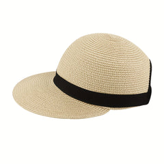 Men's Straw Woven Peaked Cap Equestrian Hat