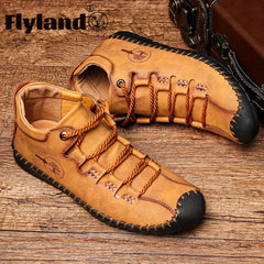 FLYLAND Vintage Ankle Boots Walking Shoes Fall Winter