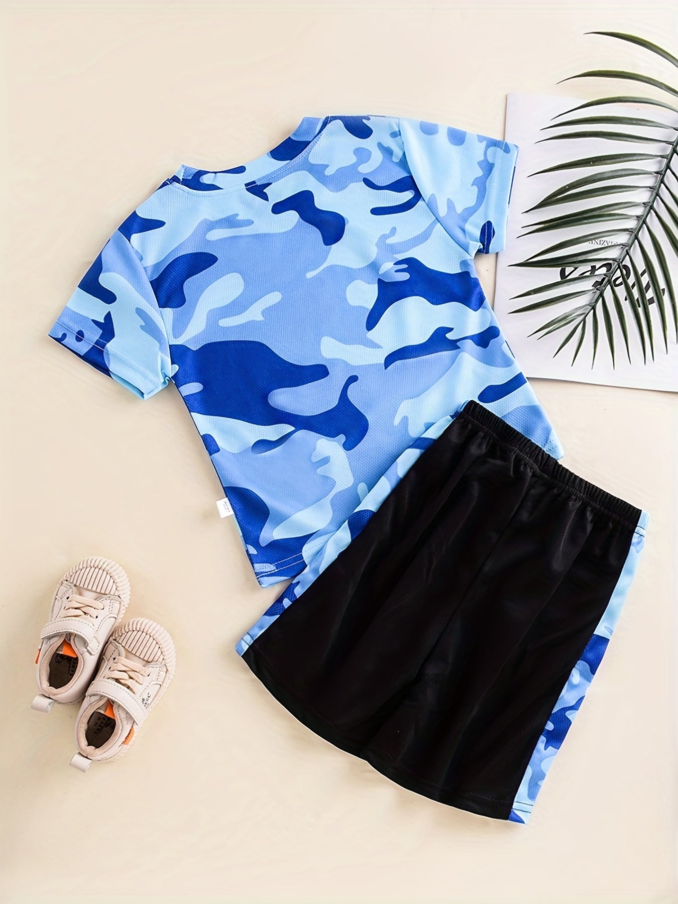 2pcs Toddler Girls Camo Graphic T Shirts & Shorts Set Kids Summer Clothes