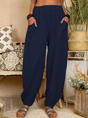 Baggy Harem Pants Casual Loose Elastic Waist Pants Women's Clothing