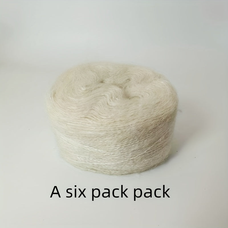 6pcs Silk Mohair Fine Thread Woven Shirt Soft Skin friendly DIY Knitting