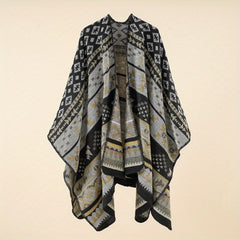 Warm Sunscreen Shawl Casual Open Front Poncho Cape Large Inelastic Cardigan