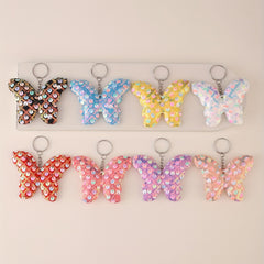8pcs Sequin Butterfly Charm Keychain Luggage Pendant Backpack Handbag