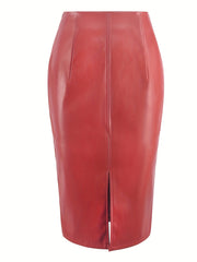 Sexy High Waist Faux Leather Pencil Skirt