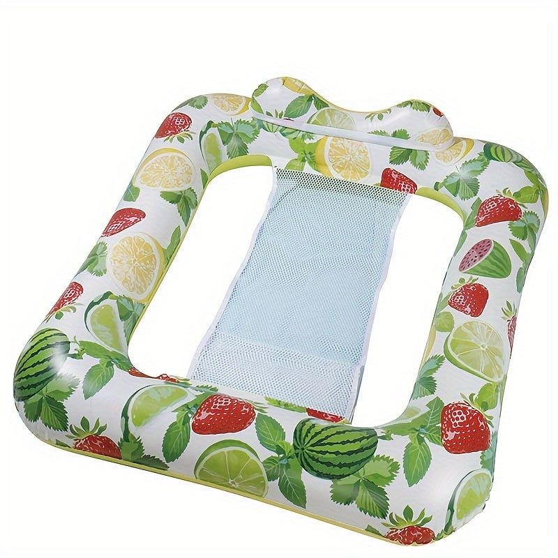 Square Pool Float with Headrest - Thickened PVC Inflatable Lounger
