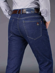 Men's Straight Leg Stretch Jeans with Pockets