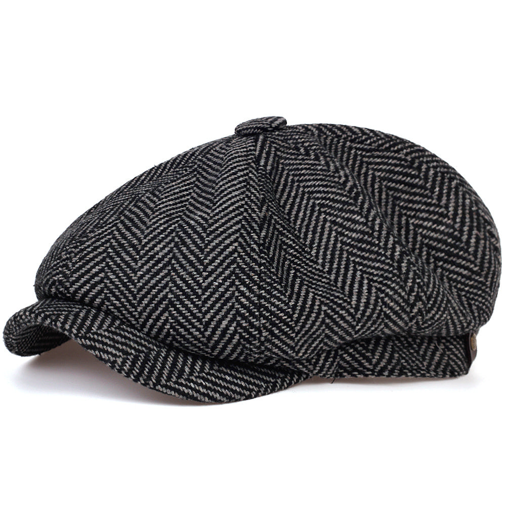 Men's Striped Newsboy Cap - Stylish and Classic Gatsby Hat