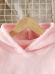 2pcs Kid's Thermal Pajamas Hoodie & Pants Set Warm Comfy PJ Set Girl's Loungewea