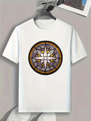 Symbol Pattern Print Men's Sports T-shirt for Fitness