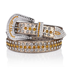 Studded Rhinestone Women Belt Pu Leather Wedding Party Couple Valentines