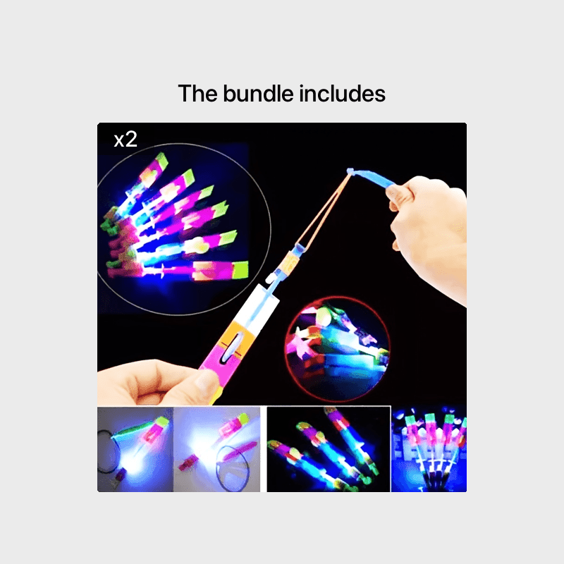 10pcs LED Light Arrow Rocket Helicopter Flying Toy Party Fun Gift