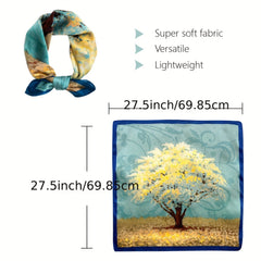 Square Scarf Silk Feeling Headband Satin Neck Scarf Hair Scarf For Women