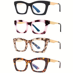 Metal Slingshot Anti Light Reading Glasses Classic Square Frame