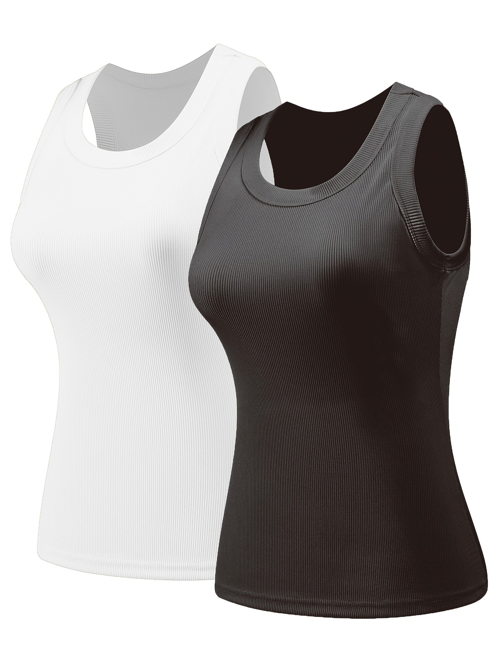 Women's Ribbed Sleeveless Tank Top for Summer Workout