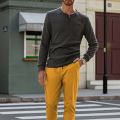 Men's Casual Jogging Pants Cotton Chino Overalls Hiking Sweatpants