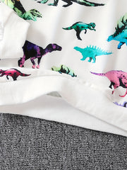Dinosaur Full Print Boys Sweatshirt Long Sleeve Crew Neck Tops