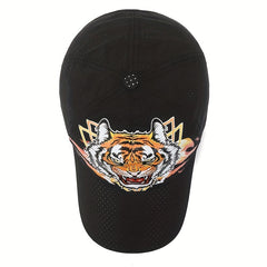Tiger Head Print Sun Protection Cap Quick Drying Breathable Hat