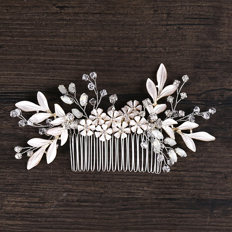 Faux Pearl Crystal Hair Combs for Bride Wedding