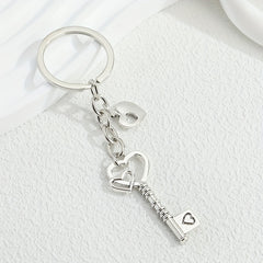 Heart Key Keychain Romantic Metal Key Ring Purse Bag Backpack Car Key Charm
