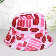 Tie dye Sunshade Bucket Hat Geometric Print Double Sided Sun Hat