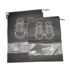 Non Woven Shoe Storage Bag Drawstring Dustproof Grey