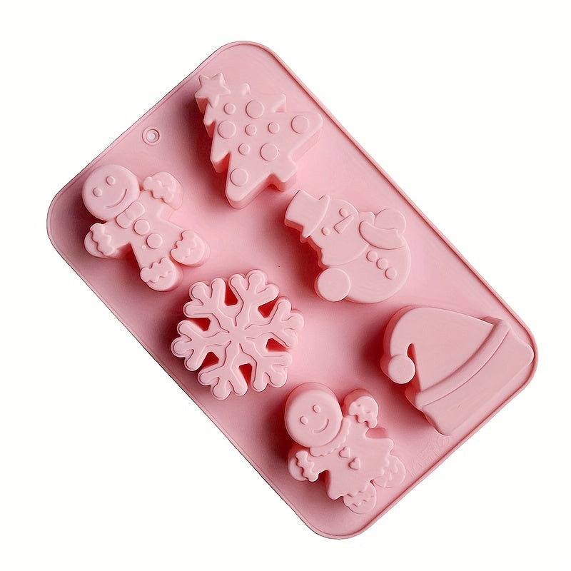 Cartoon Silicone Santa Claus Snowflake Cake Molds for Christmas Party Baking