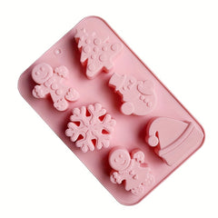 Cartoon Silicone Santa Claus Snowflake Cake Molds for Christmas Party Baking