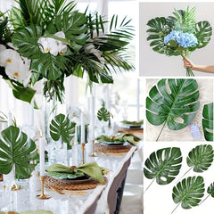 12pcs Tropical Palm Leaves for Summer Parties & Home Decor
