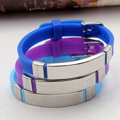 Personalized Titanium Steel Silicone Couple Bracelet