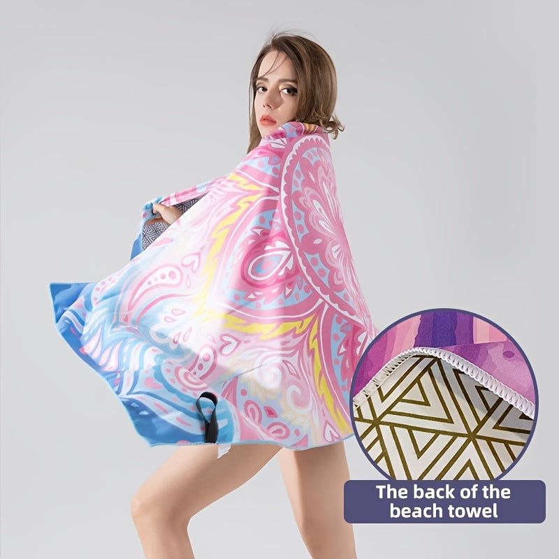 Quick Drying Beach Towel Portable Seaside Water Absorbing Sports Bath Towel