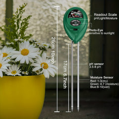 3-in-1 Soil PH Meter Moisture Light pH Tester Gardening Tool Kits For Plant Care