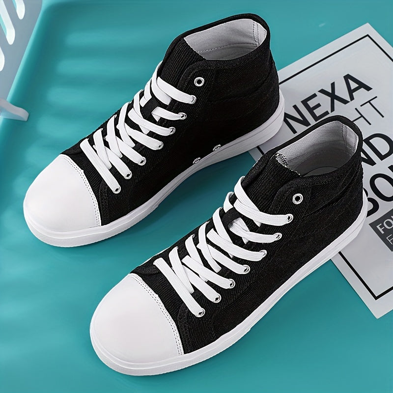 Women's Mid Top Canvas Shoes Casual Lace Up Outdoor Shoes