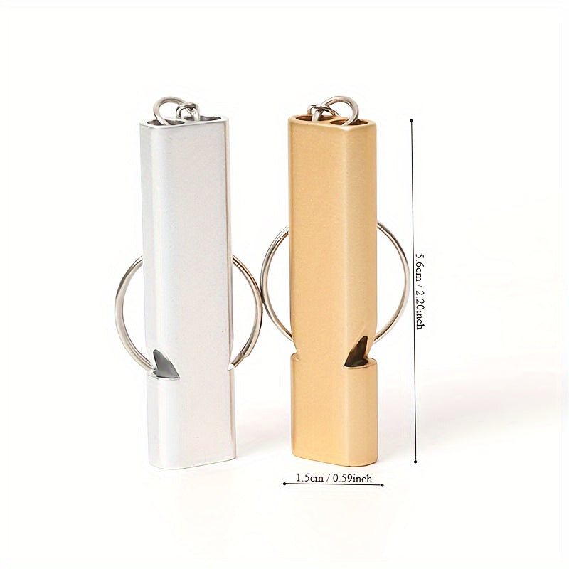 2pcs Survival Whistle Keychains Metal Lifesaving Whistle