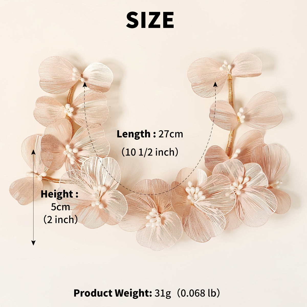 Baroque Flower Faux Pearls Bridal Headpieces Bride Wedding Headbands Hair Vine