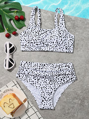 Girls 2pcs Cow Print Swimsuit Sets for Hawaii Vacation