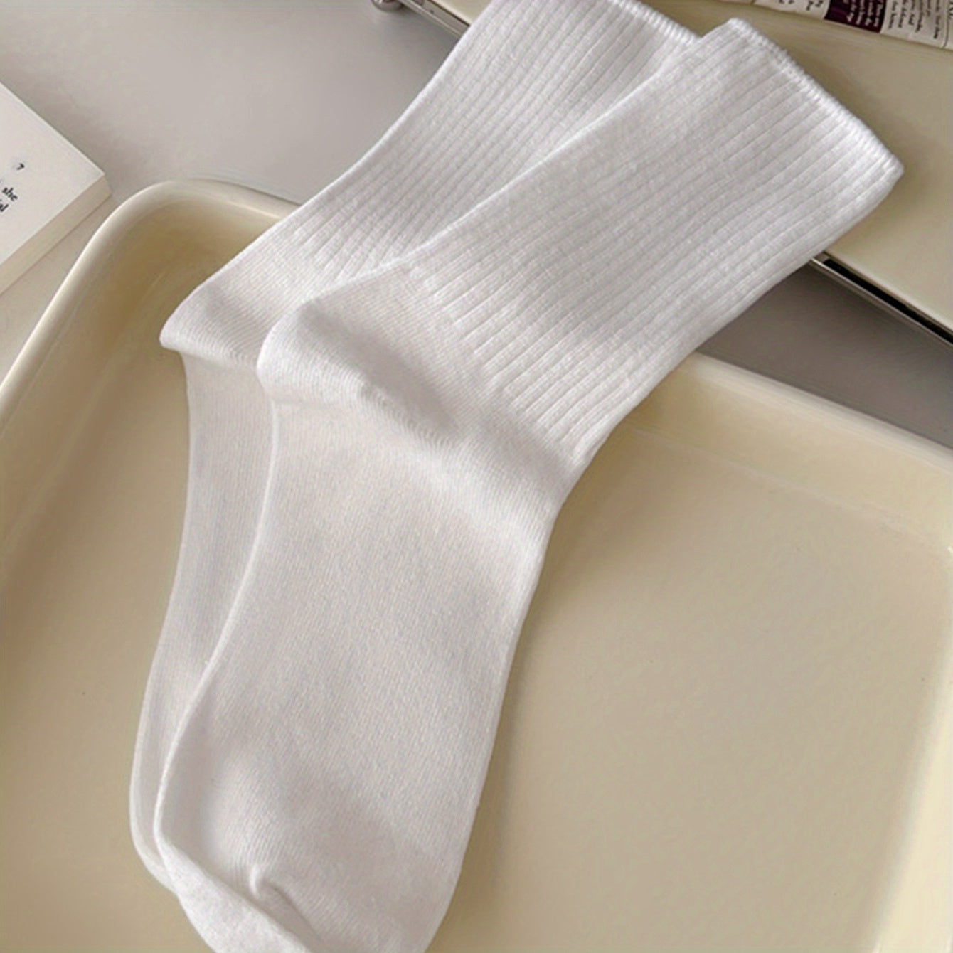 Solid Mid Tube Socks Women's Stockings